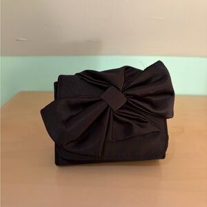 White House Black Market Black Bow Clutch Wristlet